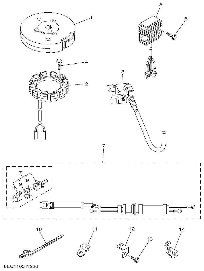 Yamaha F4BMH, F5AMH, F6CMH OPTIONAL PARTS parts diagram